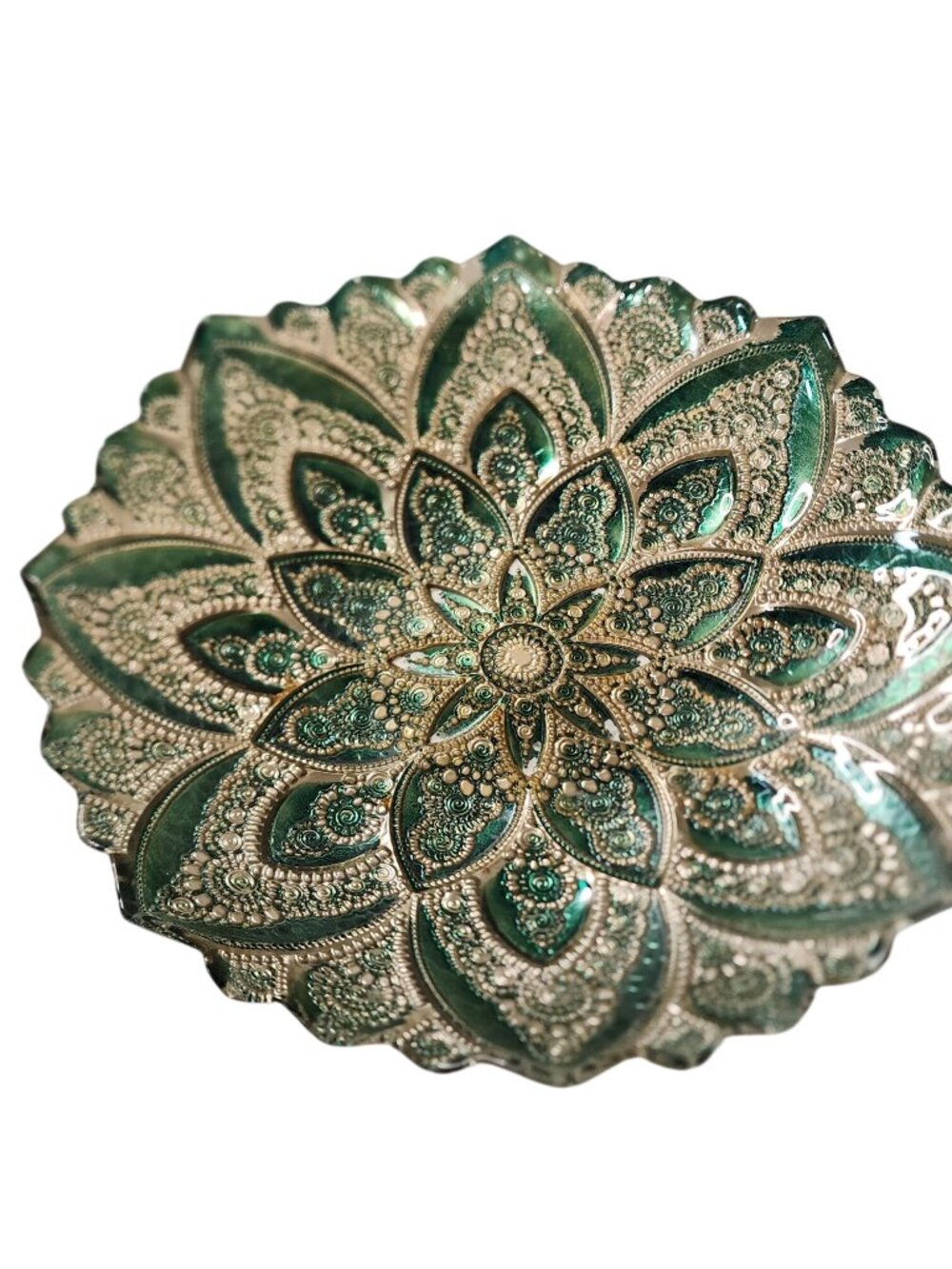 Artistic Accents Hand Decorated Glass Pedestal Bowl